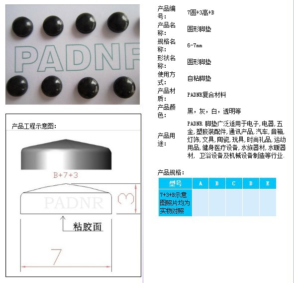 【【專業(yè)生產(chǎn)】&Phi;7*3B橡膠腳墊 橡膠墊 3M腳墊 防滑腳墊 硅膠腳墊】價格,廠家,圖片,其他橡膠制品,深圳市中墊硅橡膠配件-